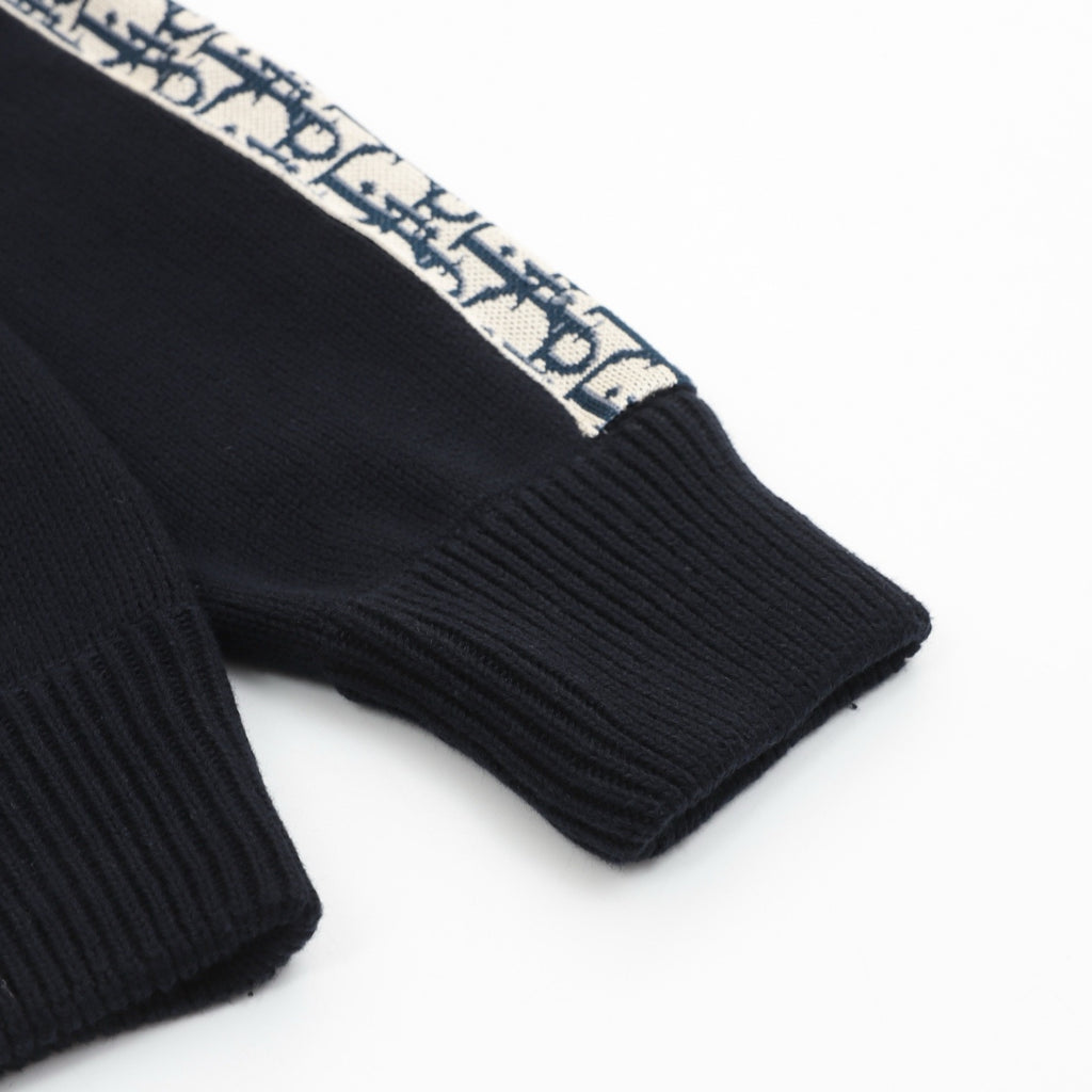 Dior Women's Men's Black Oblique Stripe Crewneck Sweater