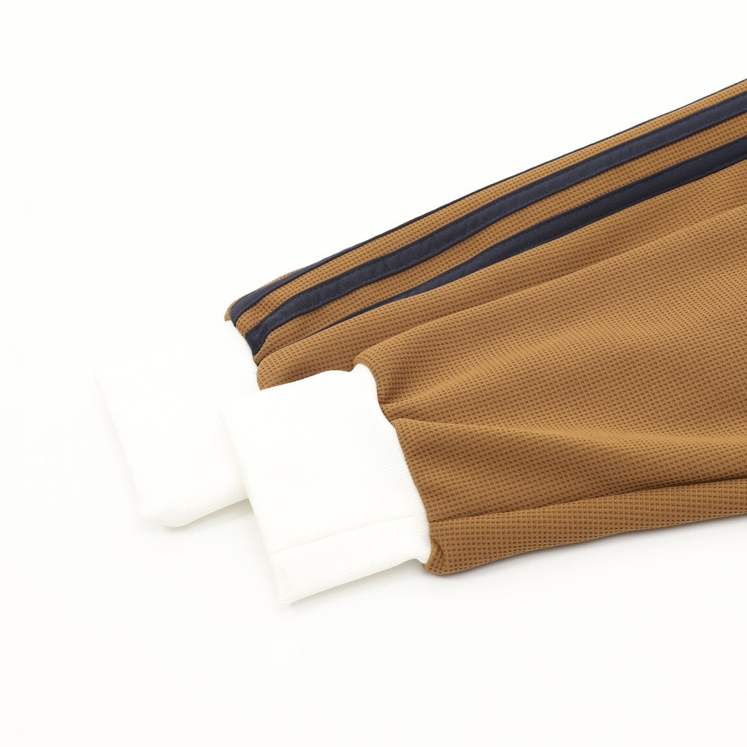 Adidas Originals American Retro Trefoil Track Jacket | Cream Burgundy Stripe Navy Trim