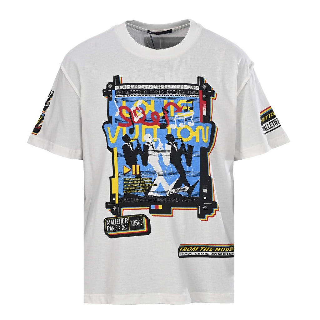 Louis Vuitton Women's / Men's Jazz Graphic Print T-Shirt in White