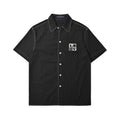 Louis Vuitton Stitched Dice Patch Short-Sleeve Shirt in Black