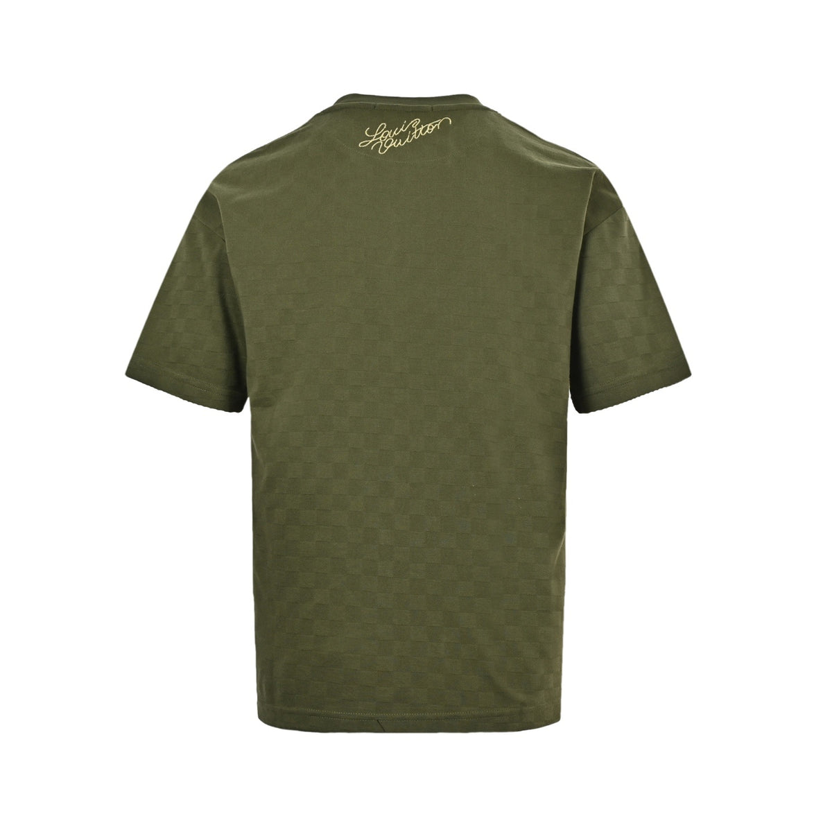 Louis Vuitton Damier Crest Embroidered Short-Sleeve T-Shirt in Olive Green