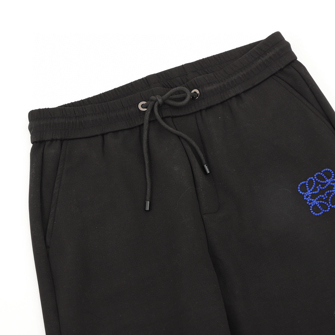 Loewe Anagram Braided Embroidered Cotton Jogger Pants