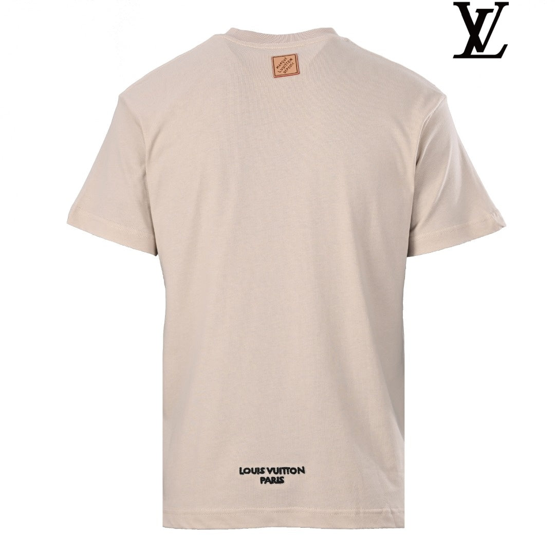 Louis Vuitton Men's Beige LVM Logo Short Sleeve T-Shirt
