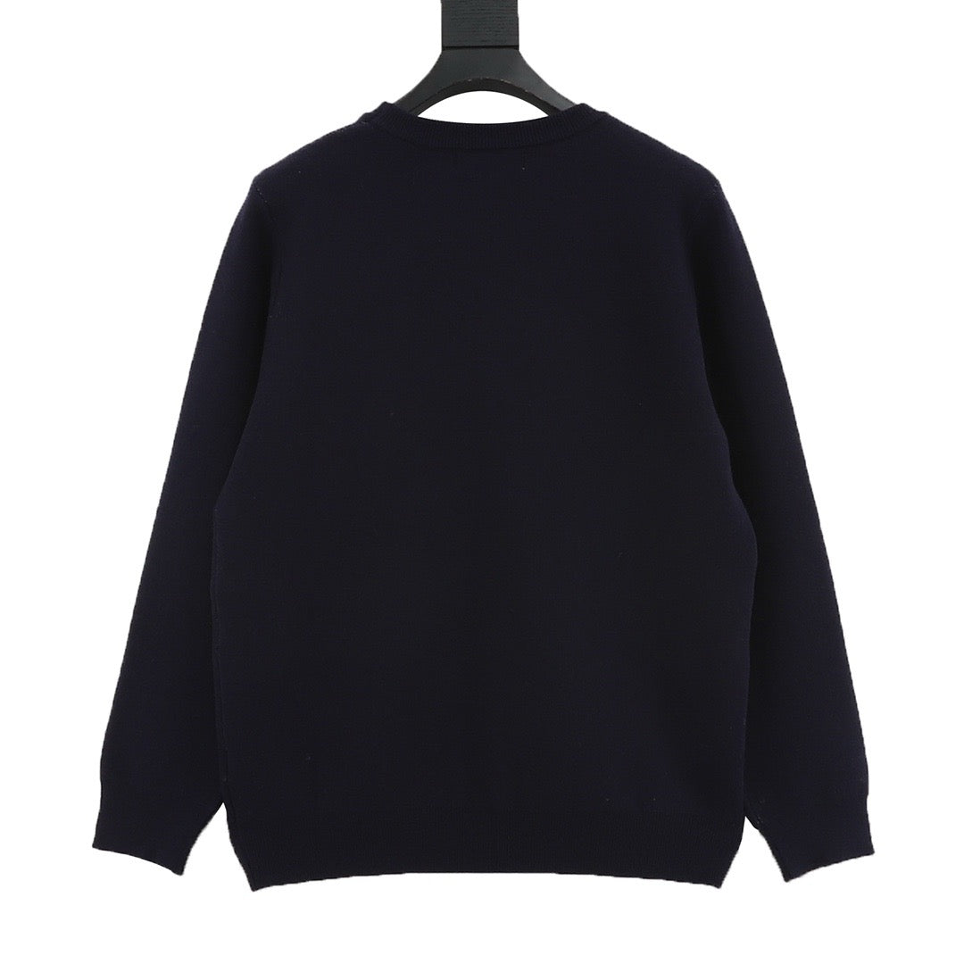 Burberry Women's Men's Navy Equestrian Knight Crewneck Sweater
