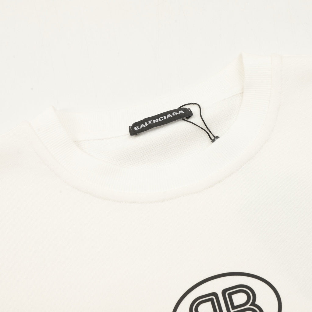 Balenciaga Women's Men's White Bad Poker Player Crewneck Sweatshirt