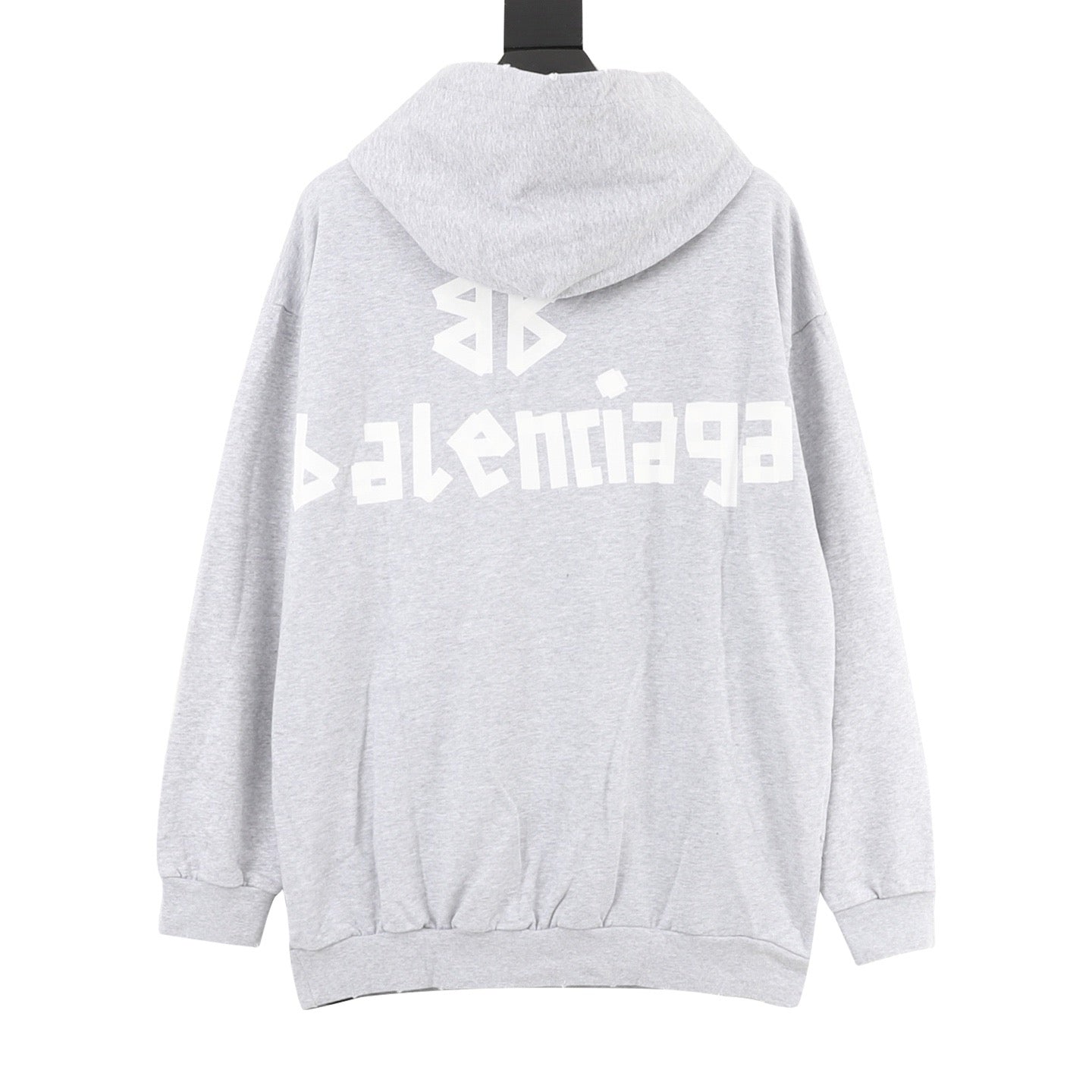 Balenciaga 26SS Destroyed Logo Print Washed Hoodie
