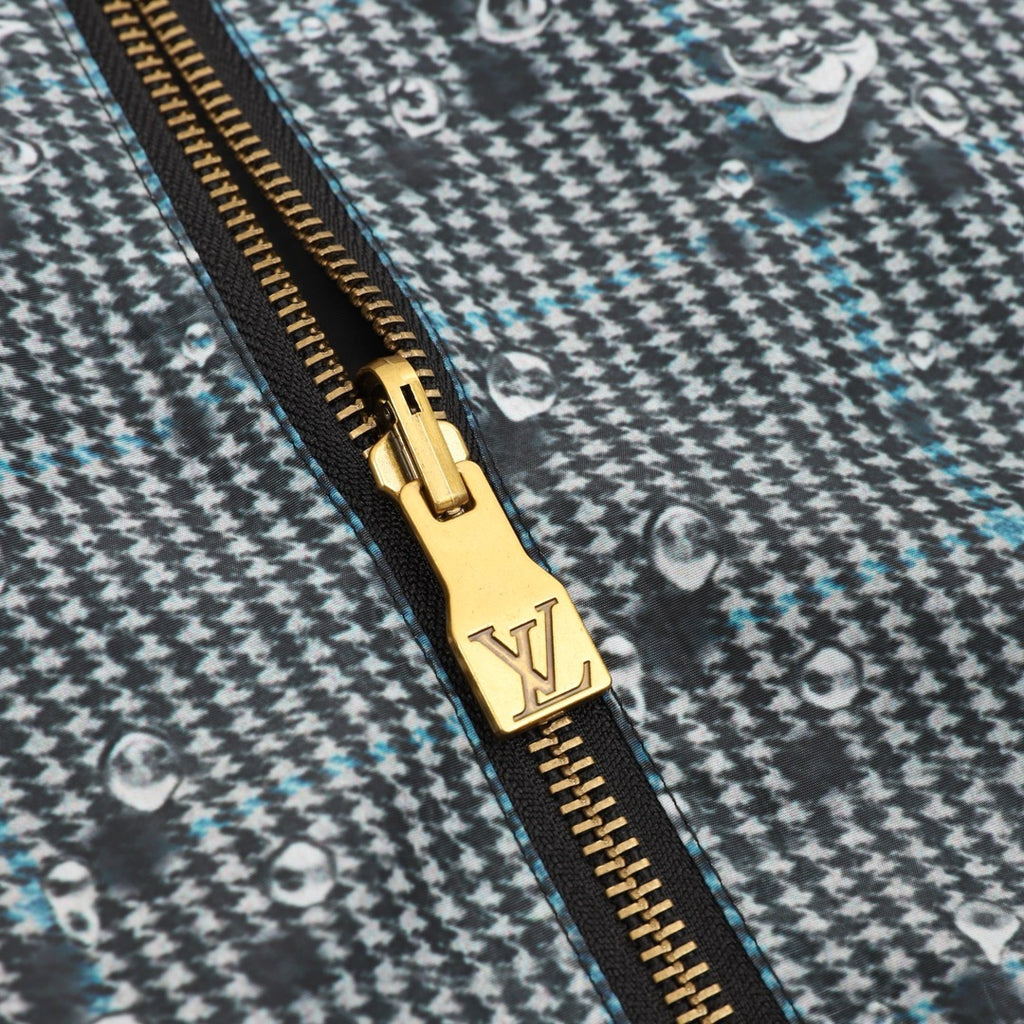 Louis Vuitton 25FW Reversible Monogram Crystal Hooded Jacket | Grey Check LV All-Over Print
