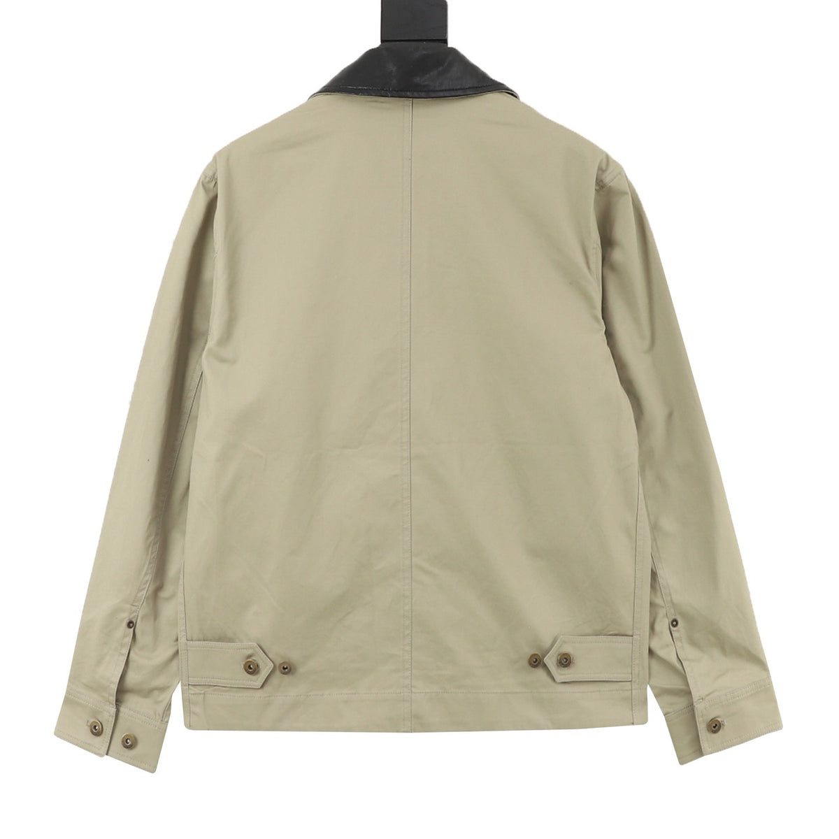 Burberry Women's & Men's Beige Leather-Collar Zip-Up Field Jacket with Equestrian Logo