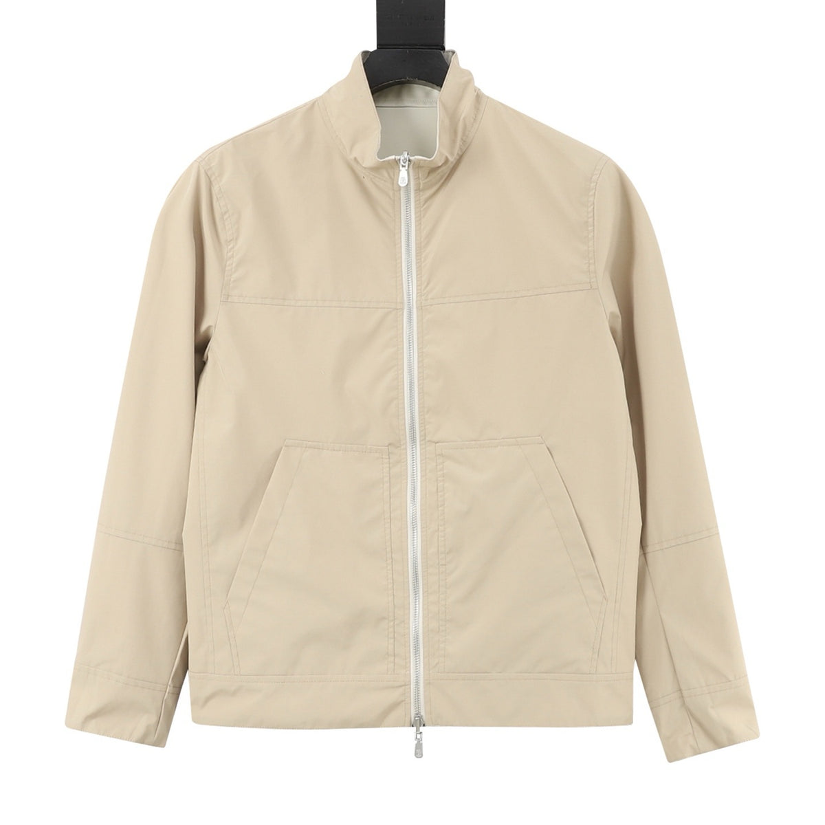 Loro Piana Women's Men's Beige Stand-Collar Zip-Up Jacket