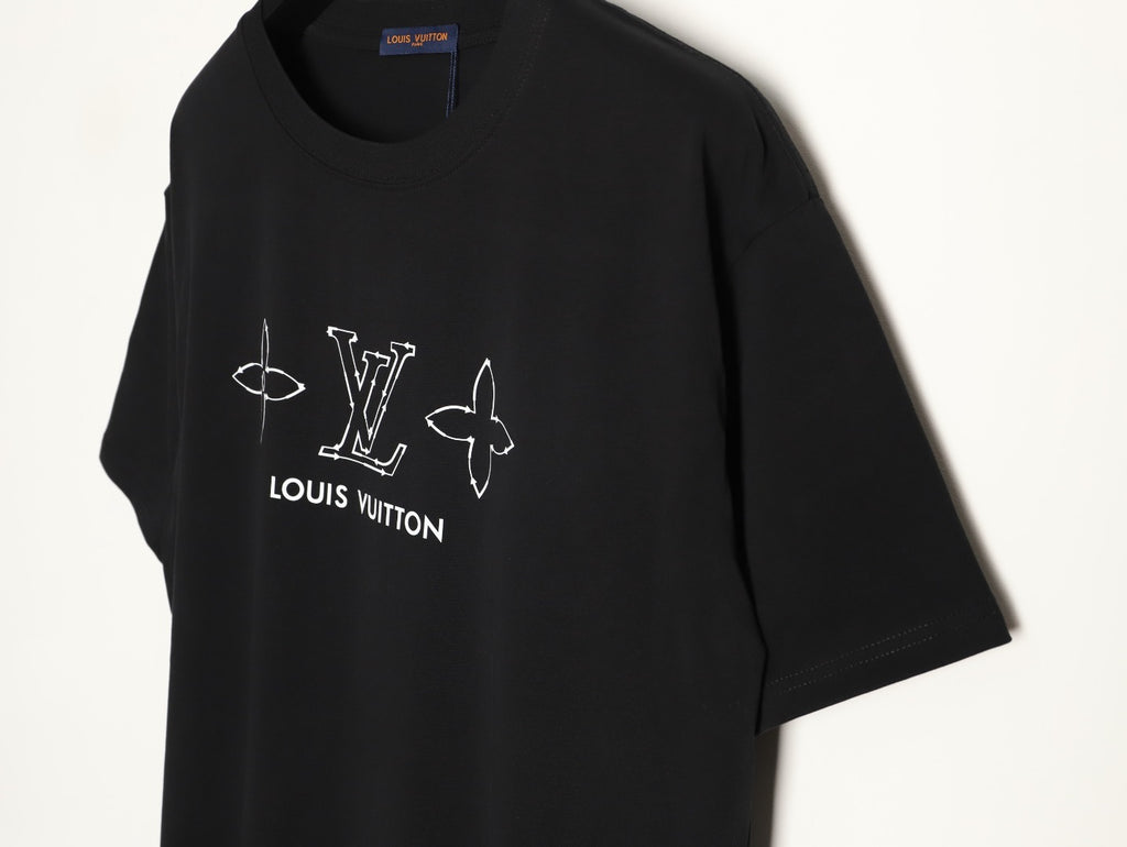 Louis Vuitton Women's / Men's Sketch Monogram Print T-Shirt in Black