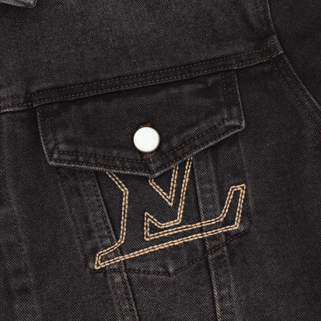 Louis Vuitton Women's Men's Black Washed Denim Jacket