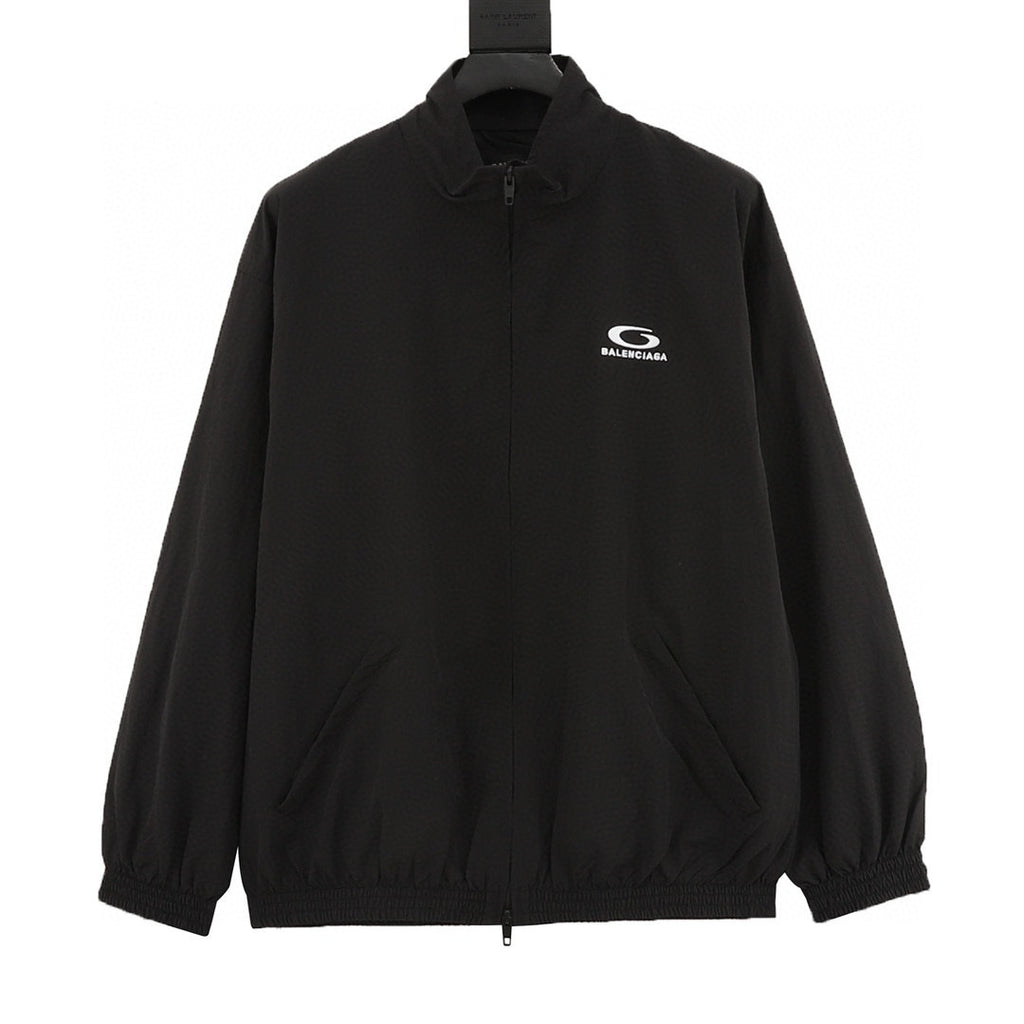 Balenciaga 26SS Back Logo Embroidered Zip-Up Track Jacket