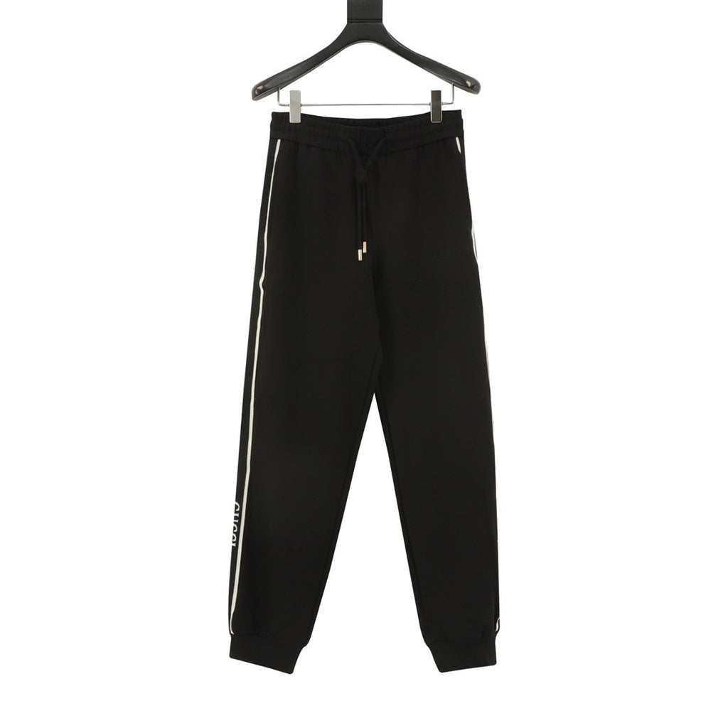 Gucci Women's Men's Black Side-Stripe Logo Jogger Pants