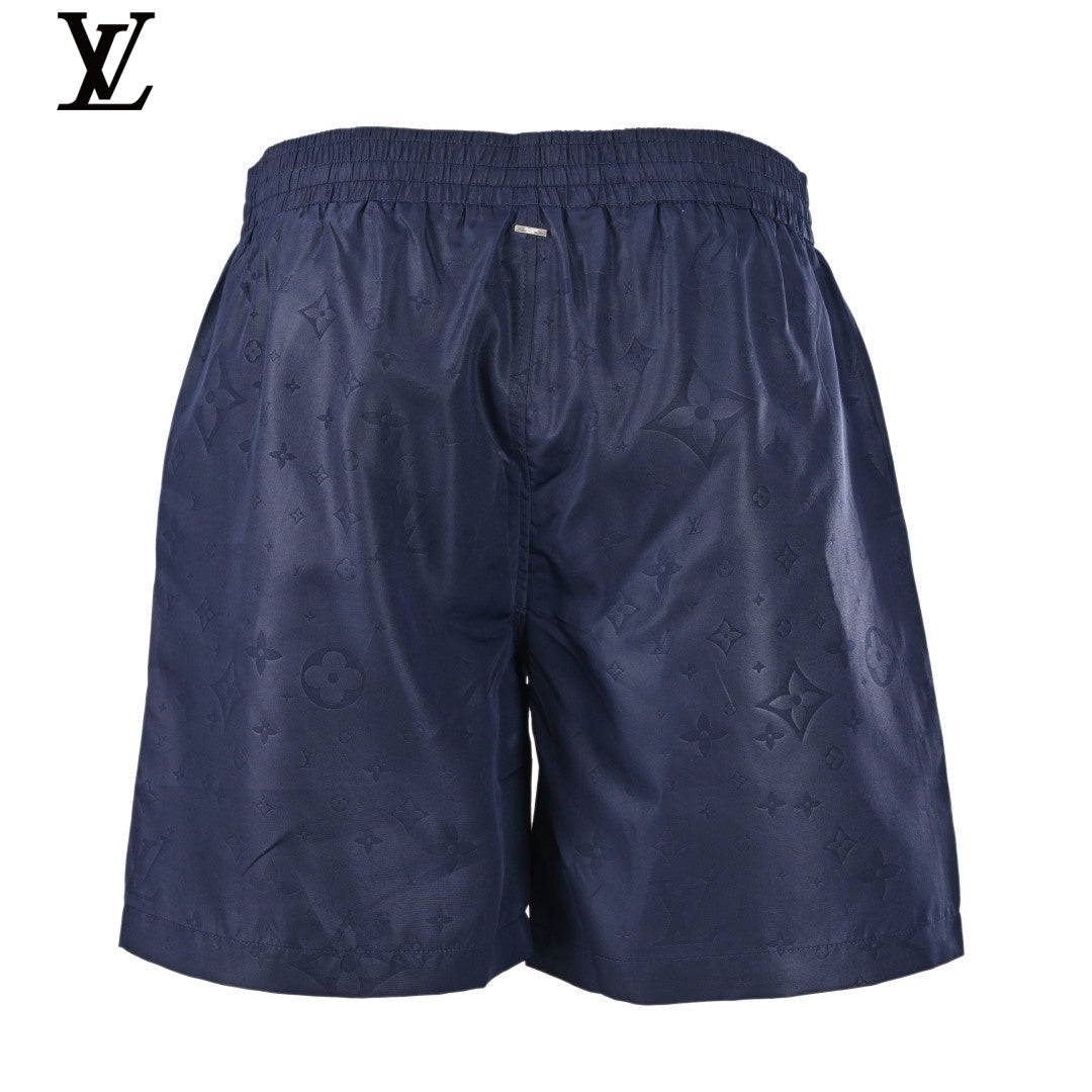 Louis Vuitton Navy Embossed Monogram Elastic Waist Shorts