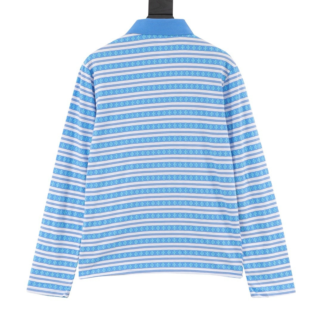 Chrome Hearts 25FW Striped Polo Long-Sleeve T-Shirt