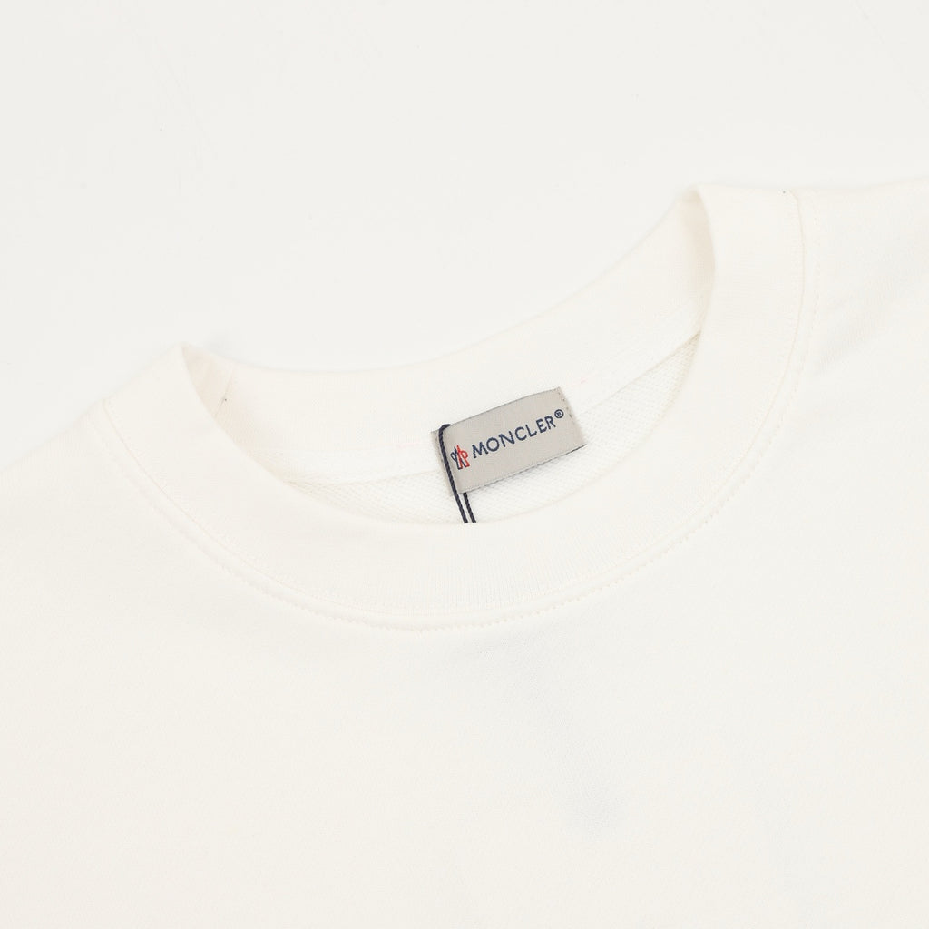 Moncler Women's & Men's White Mini Chest Patch Logo Crewneck Sweatshirt