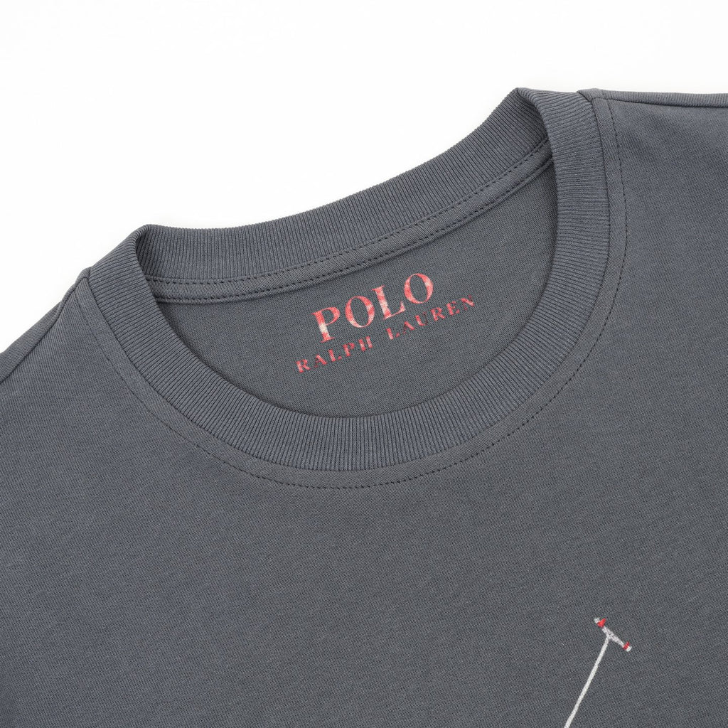 Polo Ralph Lauren Big Pony Vintage-Style Print Short-Sleeve T-Shirt in Dark Grey