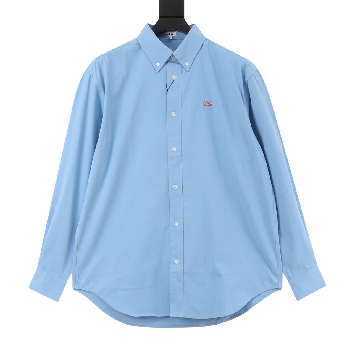 LOEWE Women's & Men's Light Blue Anagram Embroidered Long-Sleeve Shirt