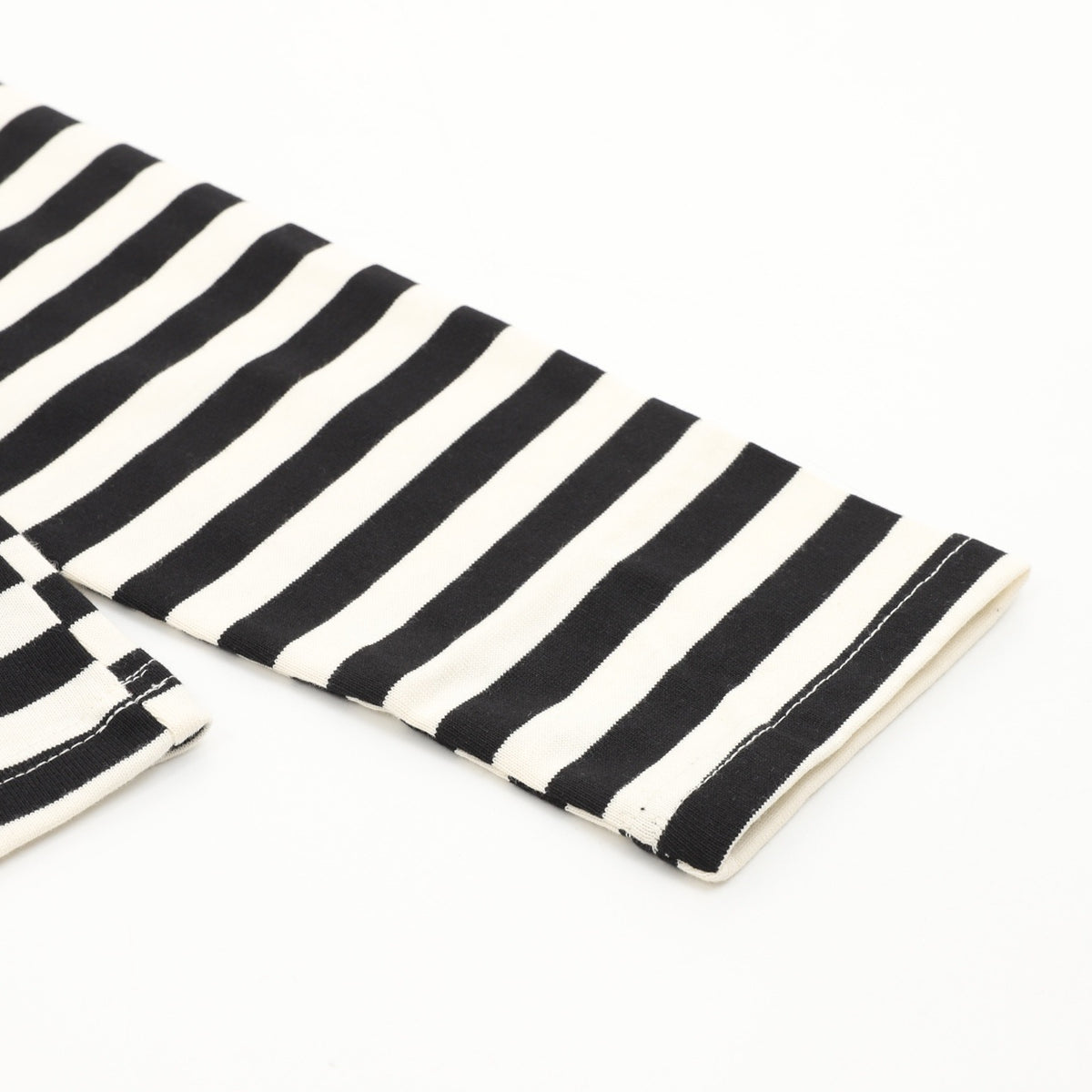 AMI Paris Women's & Men's Black & Off-White Striped Long Sleeve Top with Small A Logo