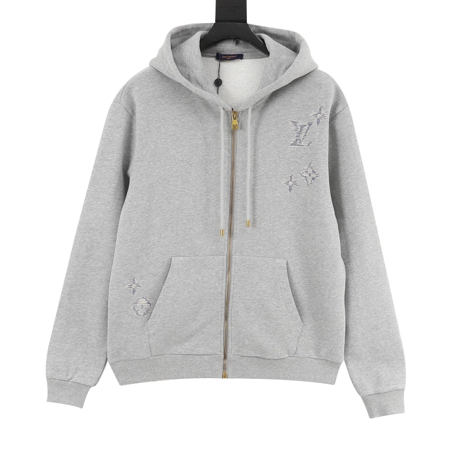 Louis Vuitton Sketch Embroidery Zip-Up Hoodie — Grey Marl