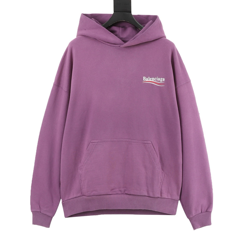 Balenciaga Political Campaign Logo Hoodie — Powder Blue