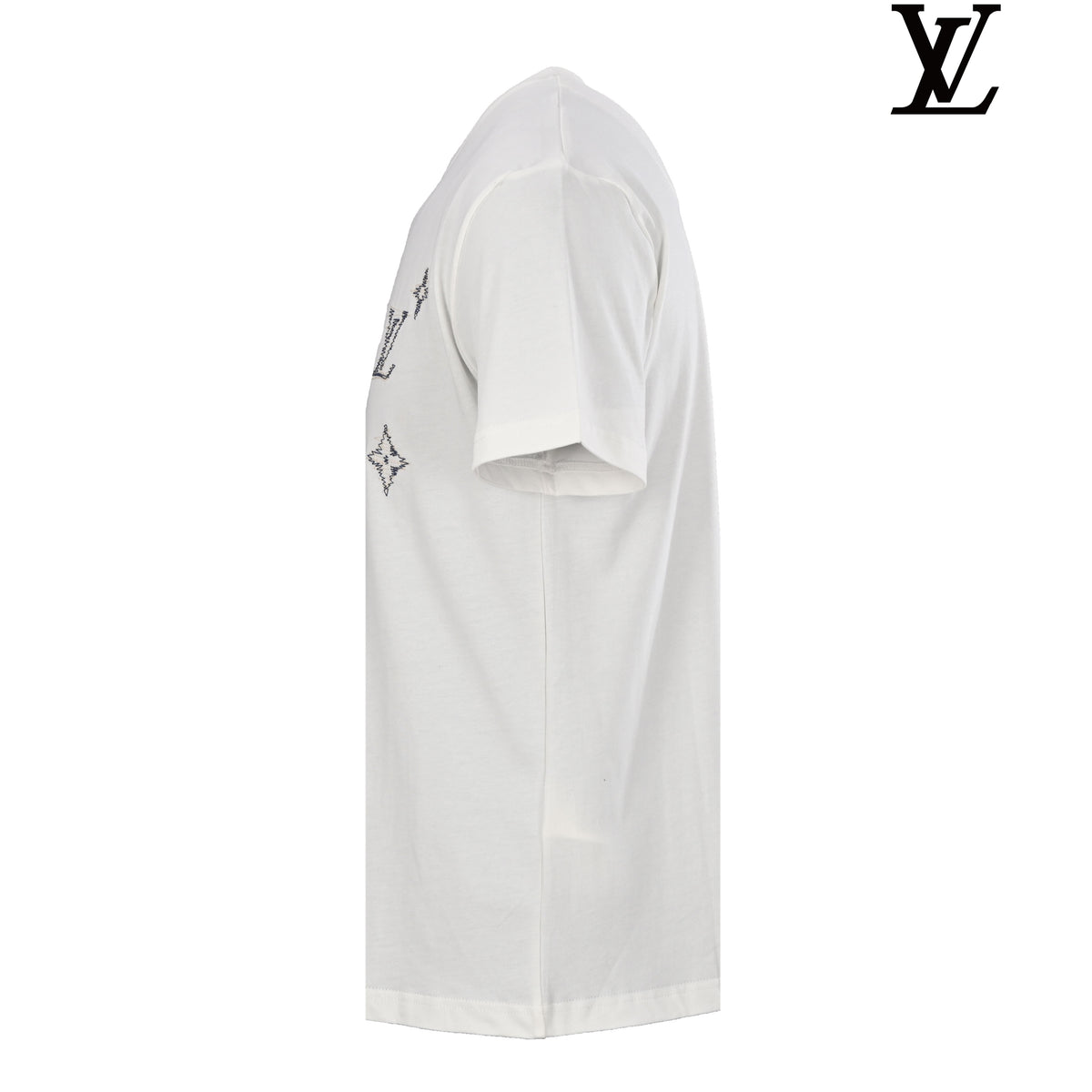 Louis Vuitton Men's White Stitched Monogram T-Shirt