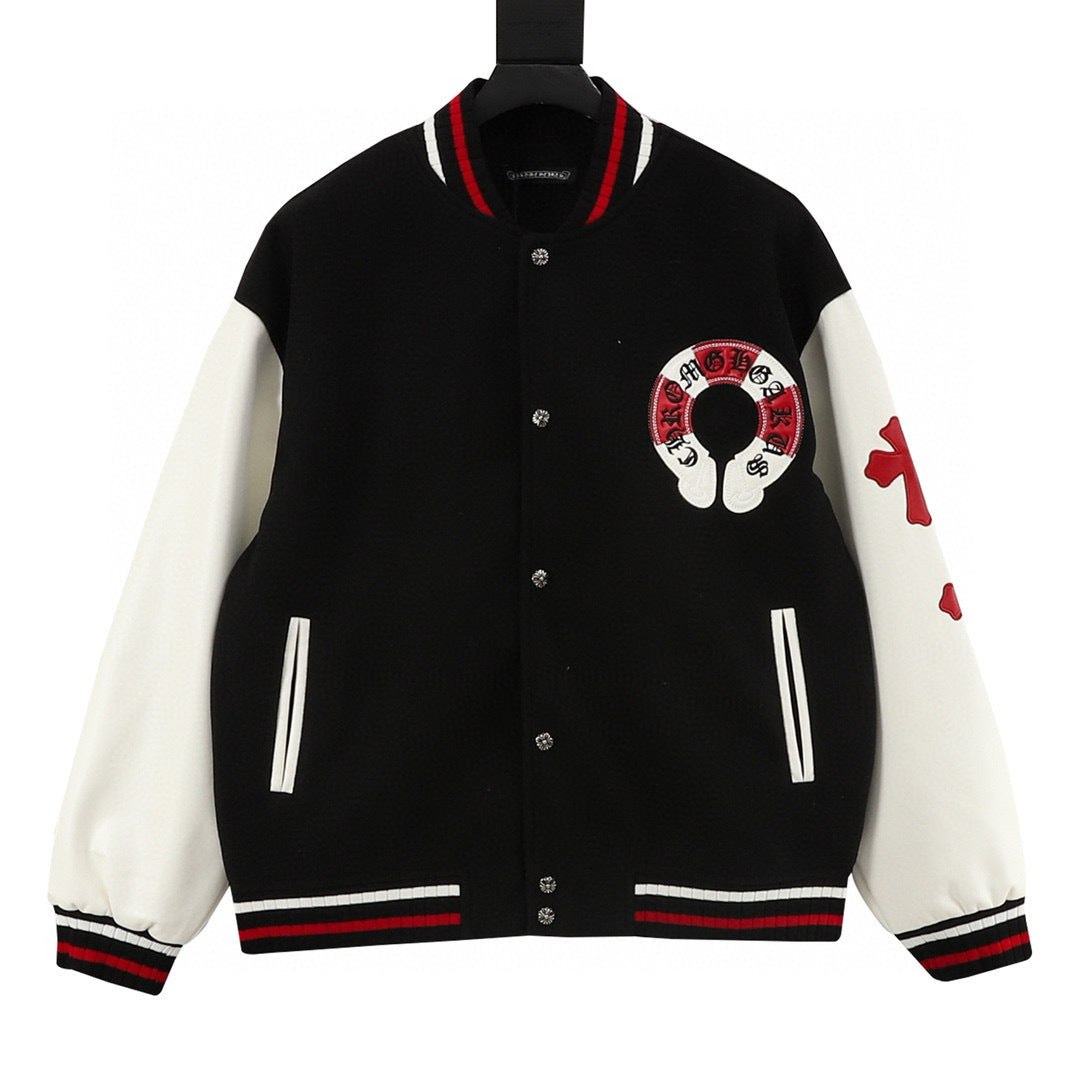 CH Horseshoe Embroidery Panel Baseball Jacket
