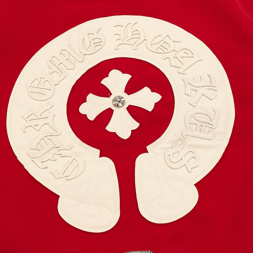 CH Patchwork Baseball Jacket with Cross Appliqué