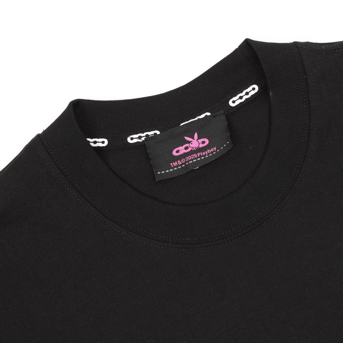 Goodboy "The Playboy Hotel & Casino" Green Script Print Short-Sleeve T-Shirt in Black