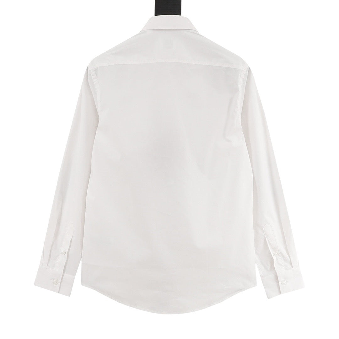 Burberry TB Monogram Embroidered Concealed Placket Long-Sleeve Shirt