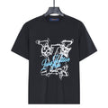 Louis Vuitton Graffiti LV Logo Print Short-Sleeve T-Shirt in Black