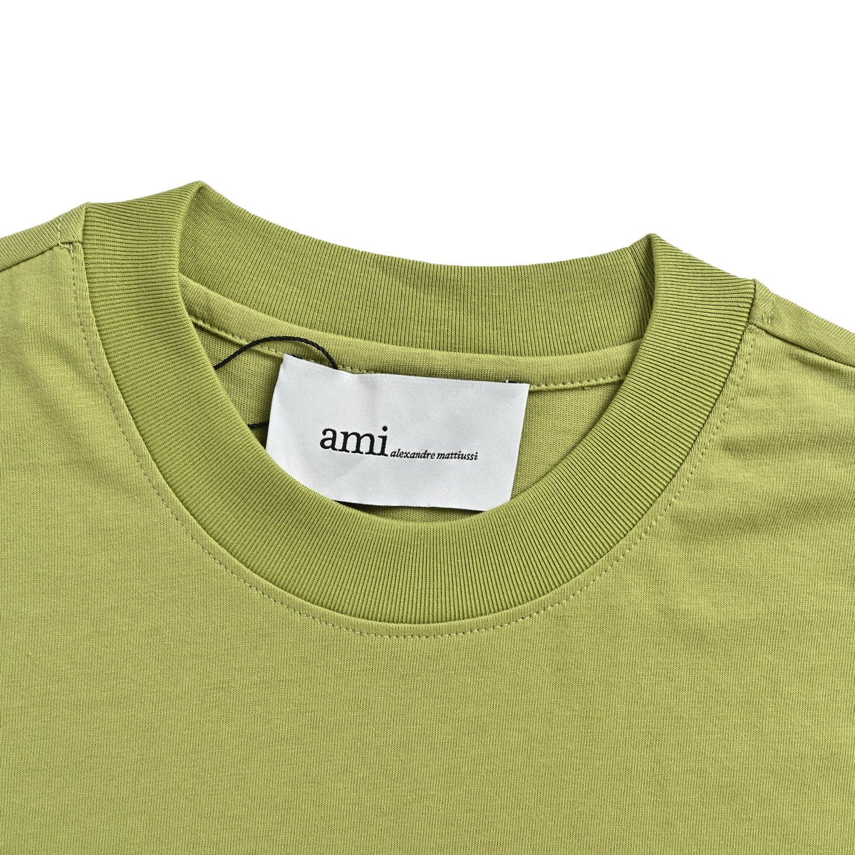AMI Men's Green Small Black Heart Logo Short-Sleeve T-Shirt
