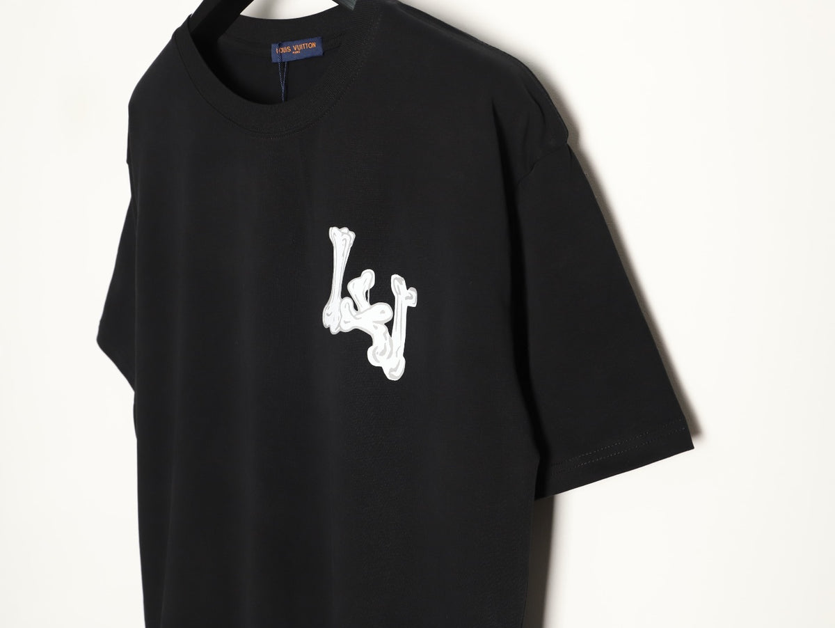 Louis Vuitton Bone-Style LV Logo Short-Sleeve T-Shirt in Black