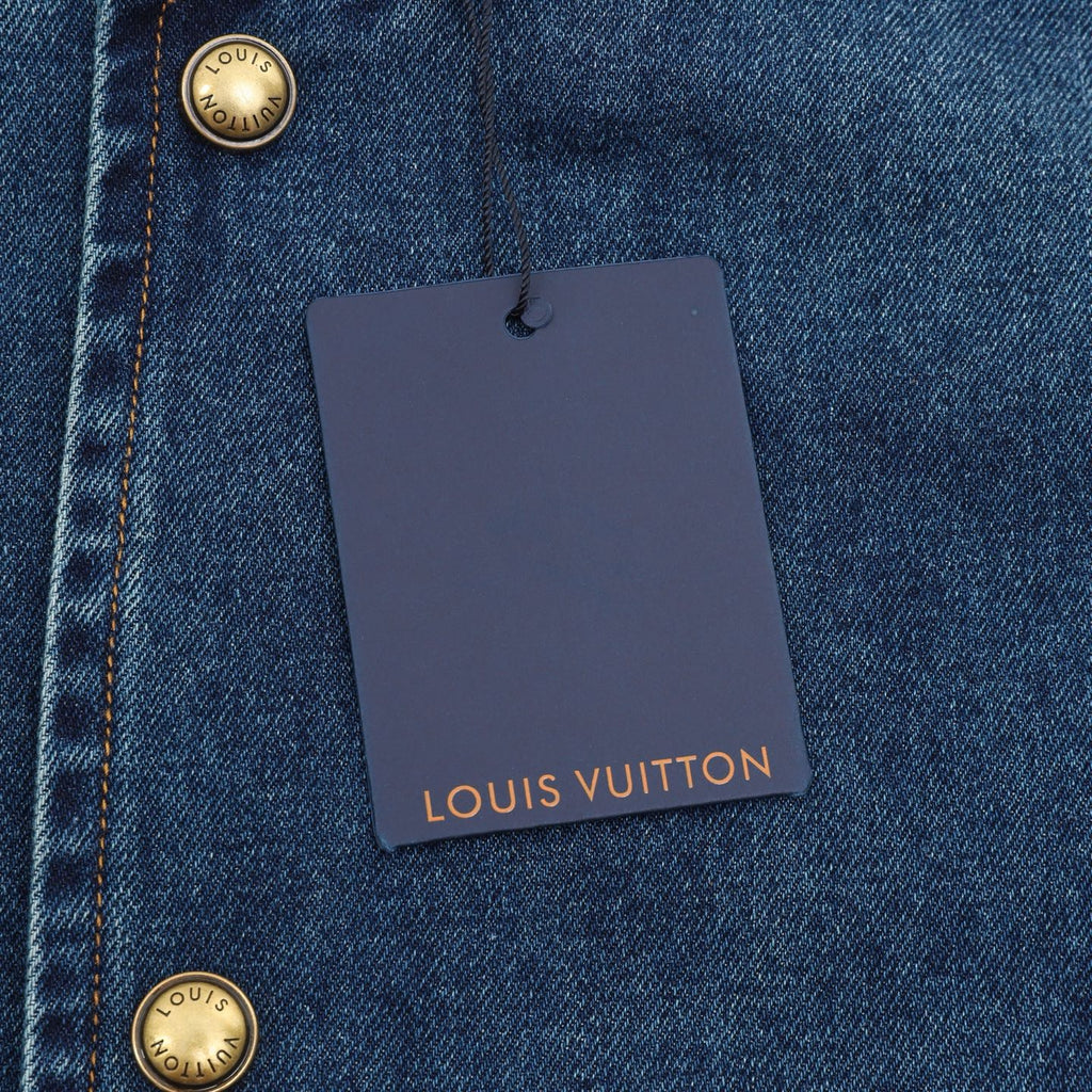 Louis Vuitton Men's Denim Bomber Jacket in Blue