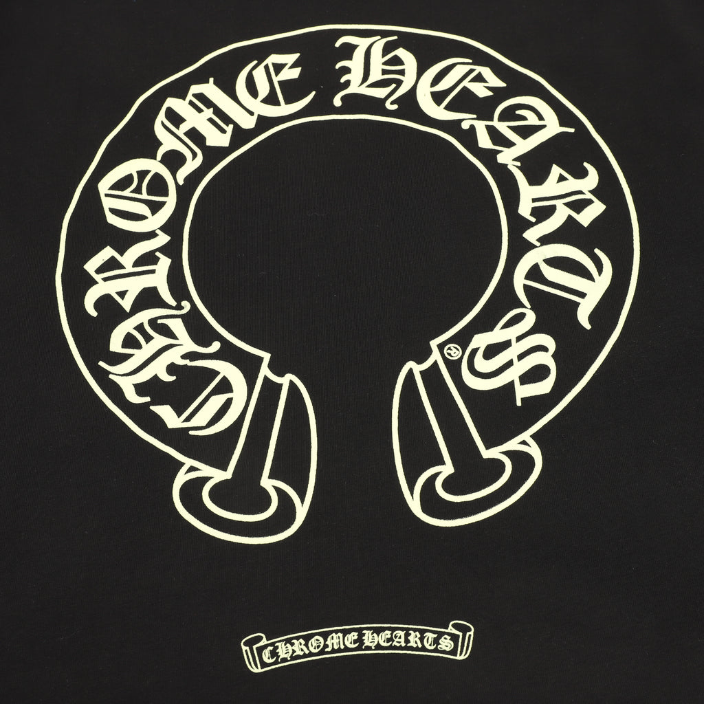 Chrome Hearts Horseshoe Logo Pocket Long-Sleeve Tee — Black, Cream Print