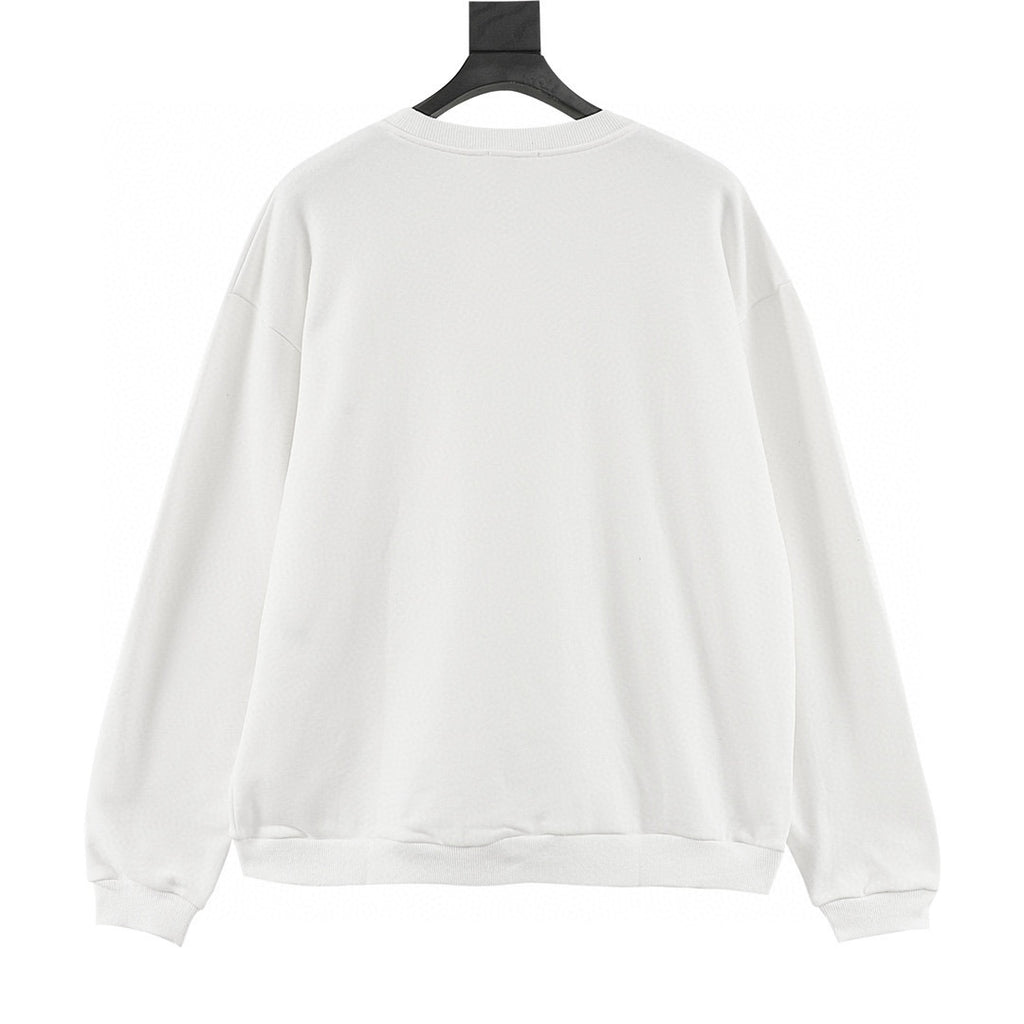Celine Chest Logo Print Oversized Crew Neck Sweatshirt