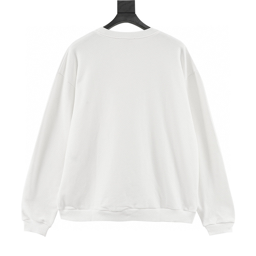Celine Chest Logo Print Oversized Crew Neck Sweatshirt