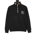 Burberry Women's Men's Black Equestrian Knight Half-Zip Sweatshirt