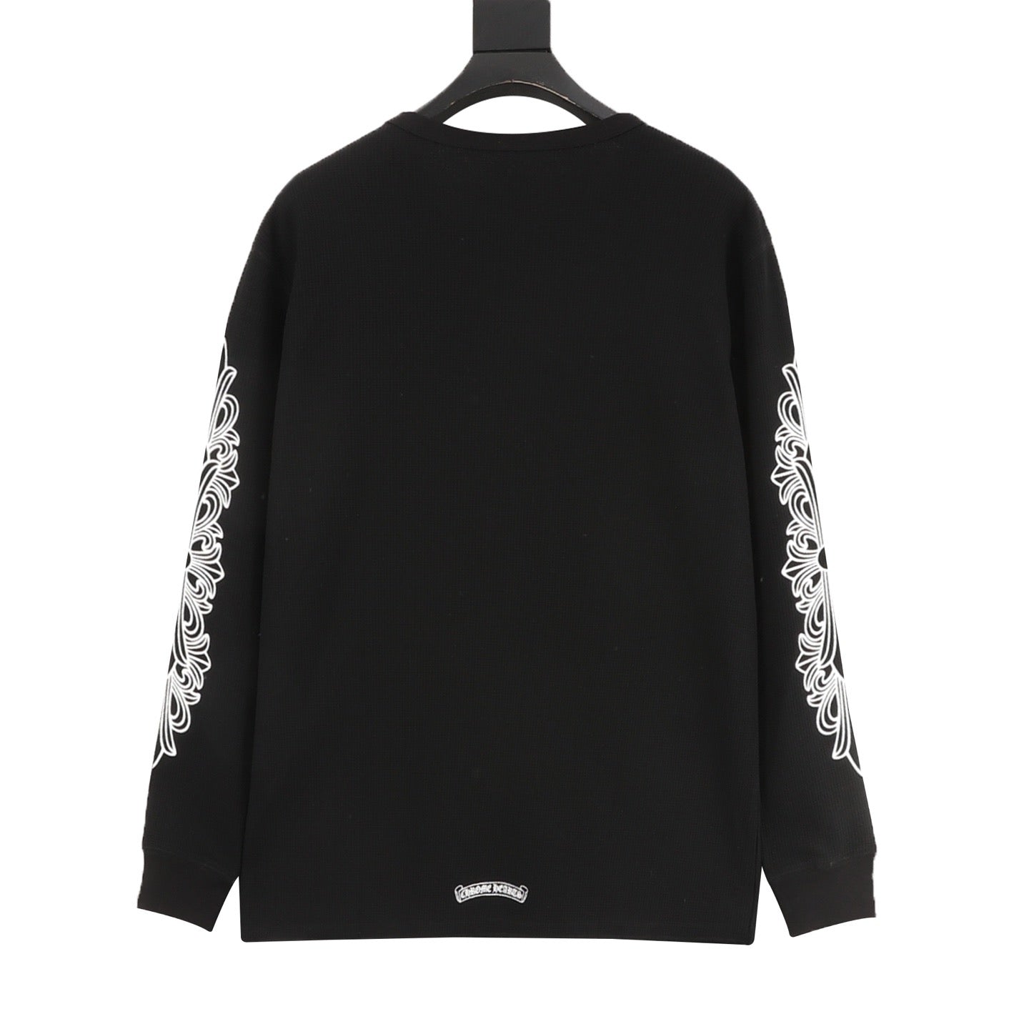 Chrome Hearts Cross Flower Scroll Arm Print Long Sleeve | Black Gothic Luxury Streetwear