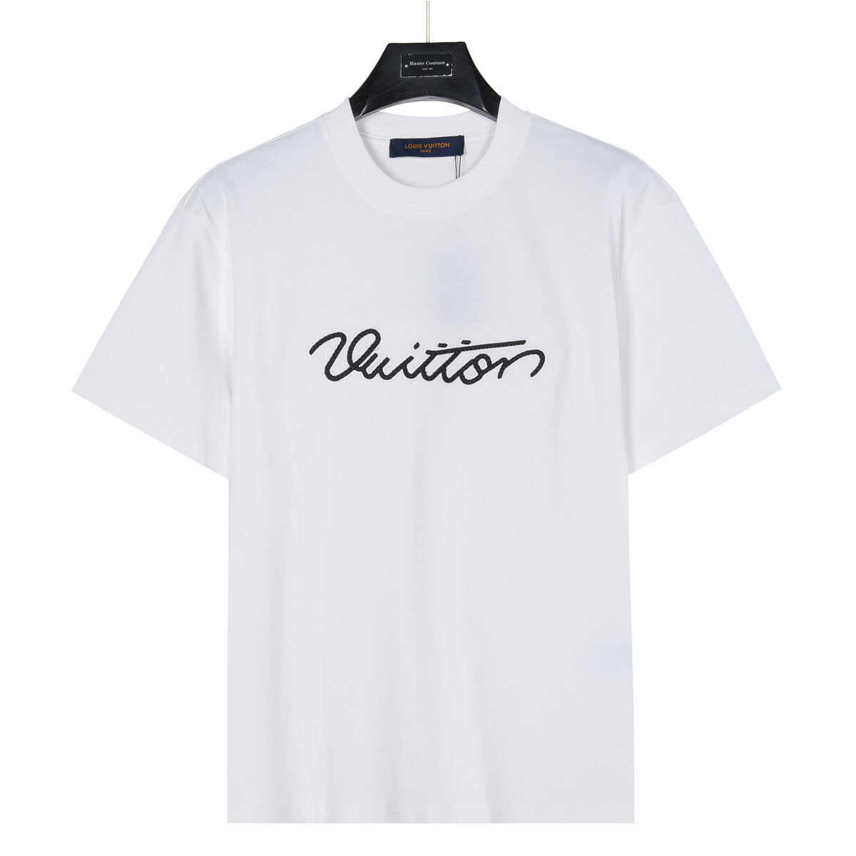 Louis Vuitton Script Vuitton Embroidered Short-Sleeve T-Shirt in White