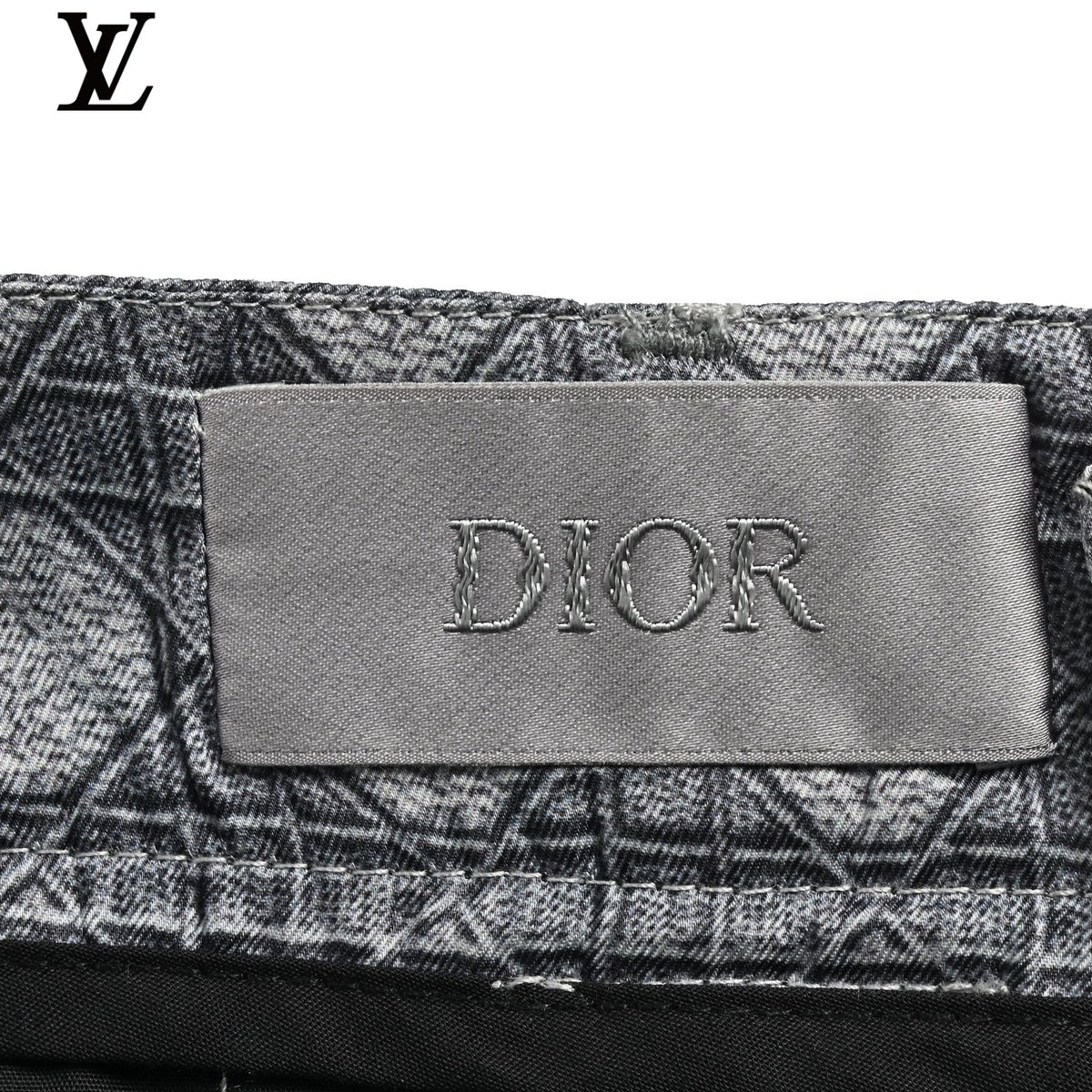 Louis Vuitton Grey Geometric Pattern Silk Shorts