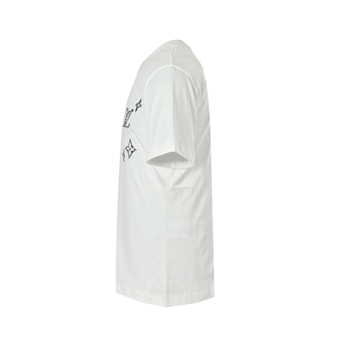 Louis Vuitton Scattered Monogram Embroidered Short-Sleeve T-Shirt in White