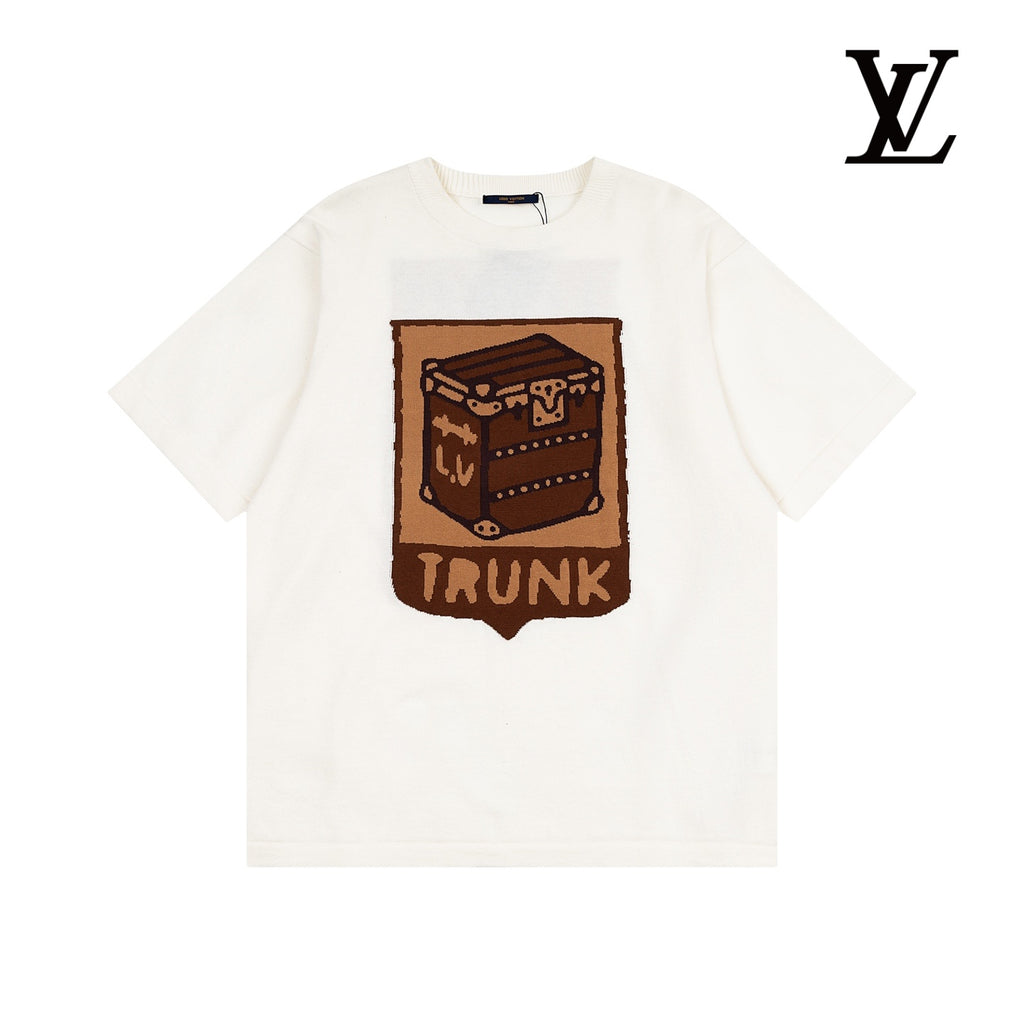 Louis Vuitton Men's Off-White Trunk Graphic Knit T-Shirt