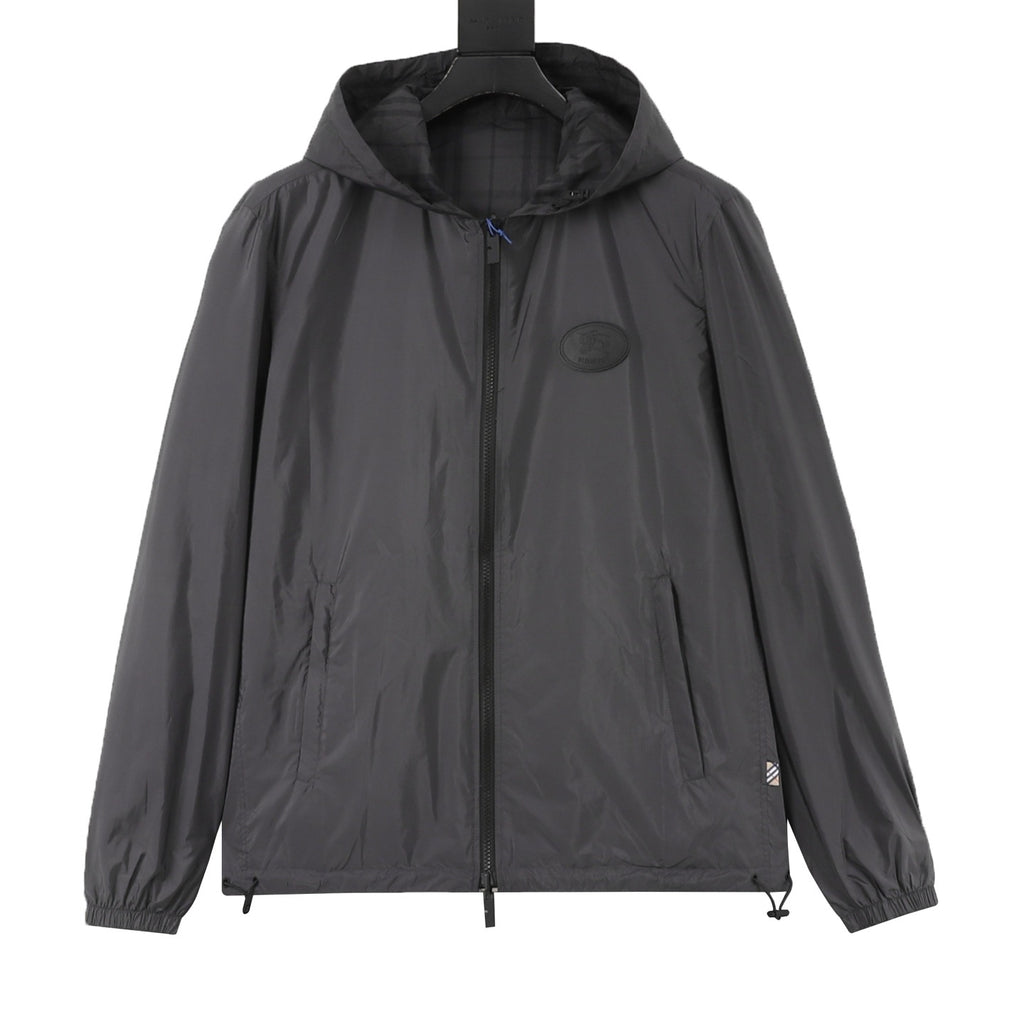 Burberry Women's Men's Grey Hooded Windbreaker Jacket