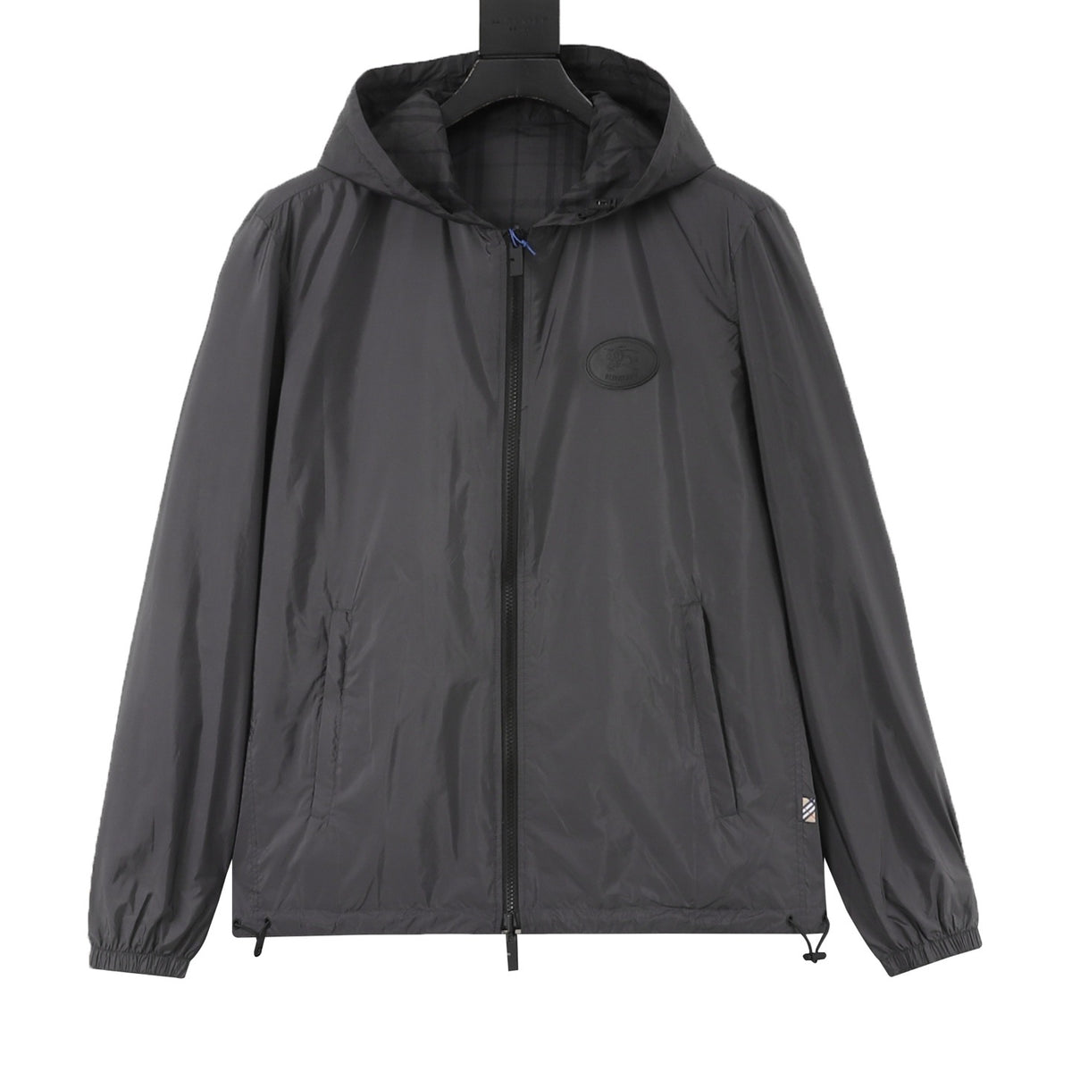 Burberry Women's Men's Grey Hooded Windbreaker Jacket