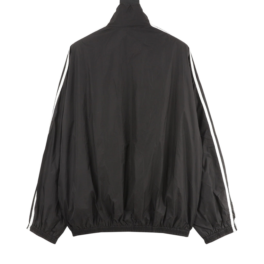 Balenciaga x Adidas Collab Three-Stripe Track Jacket | Black Oversized Zip-Up