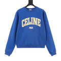 CELINE Women's & Men's Blue Varsity Logo Crewneck Sweatshirt