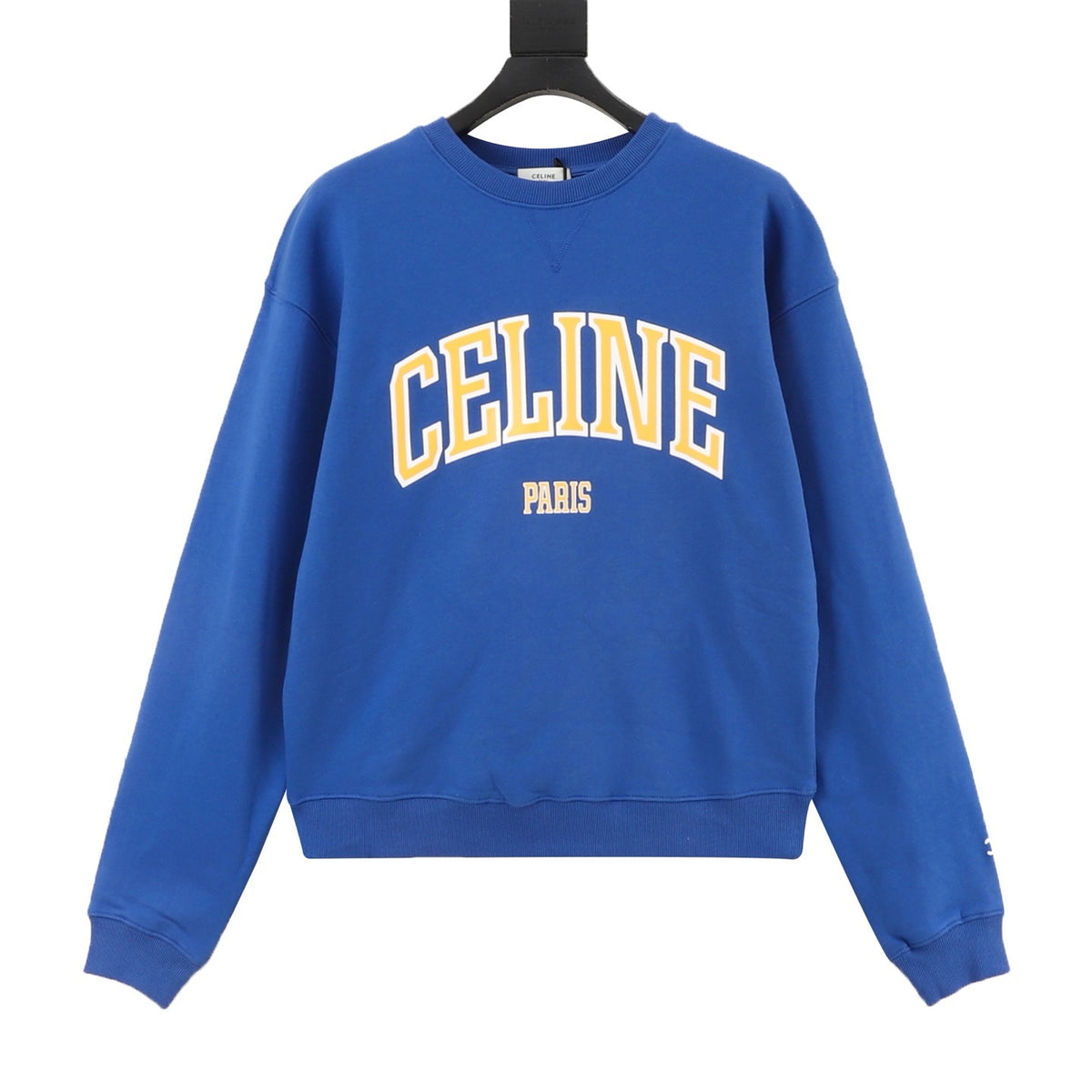CELINE Women's & Men's Blue Varsity Logo Crewneck Sweatshirt