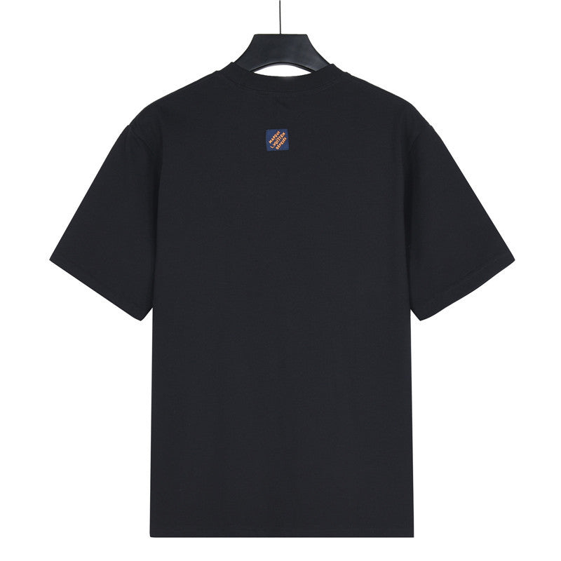 Louis Vuitton Square Back Label Short-Sleeve T-Shirt in Black