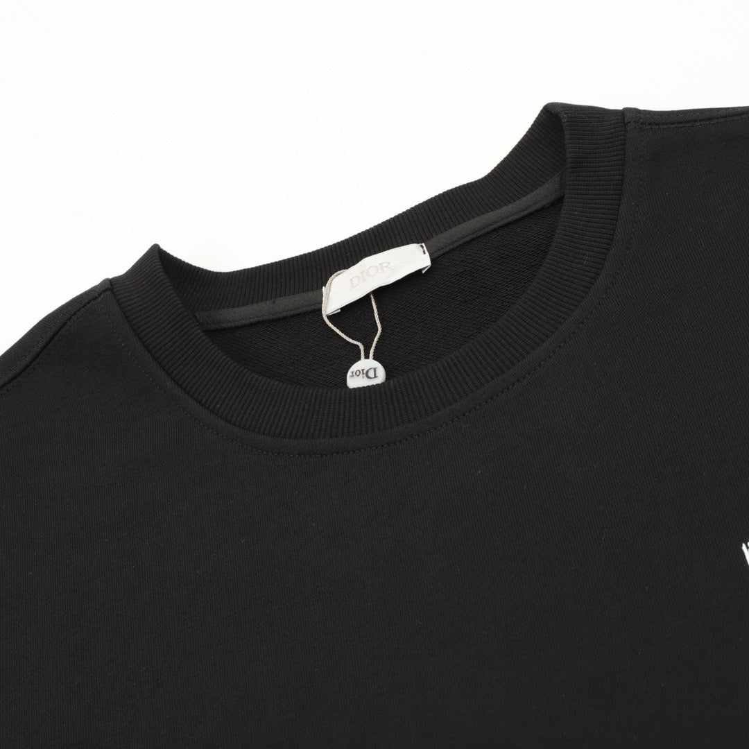 Dior Women's Men's Black Graffiti Logo Crewneck Sweatshirt